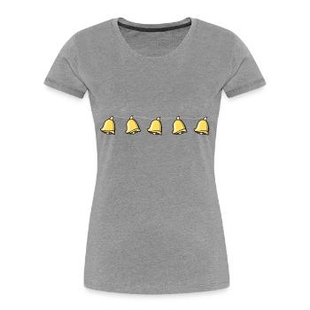 goldene glocken glocke linie töne kette - Frauen Premium Bio T-Shirt - Grau meliert - Vorne - Mia (176cm)