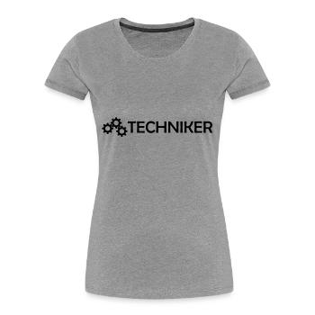 techniker - Frauen Premium Bio T-Shirt - Grau meliert - Vorne - Mia (176cm)