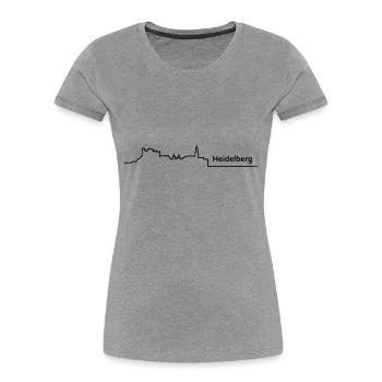 heidelberg skyline - Frauen Premium Bio T-Shirt - Grau meliert - Vorne - Mia (176cm)