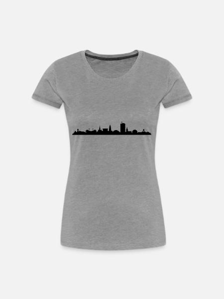 Skyline Bochum - Frauen Premium Bio T-Shirt - Grau meliert