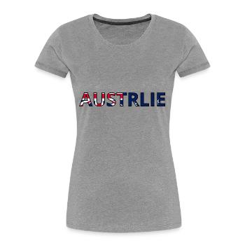 Drapeau Australie - T-shirt bio Premium Femme - gris chiné - Devant - Mia (176cm)