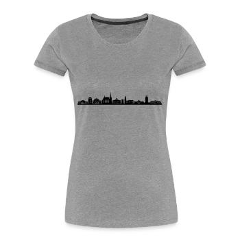 Skyline - Weimar - Frauen Premium Bio T-Shirt - Grau meliert - Vorne - Mia (176cm)