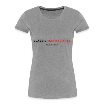 Klassische Martial Arts Filme Fan - Frauen Premium Bio T-Shirt - Grau meliert - Vorne - Mia (176cm)