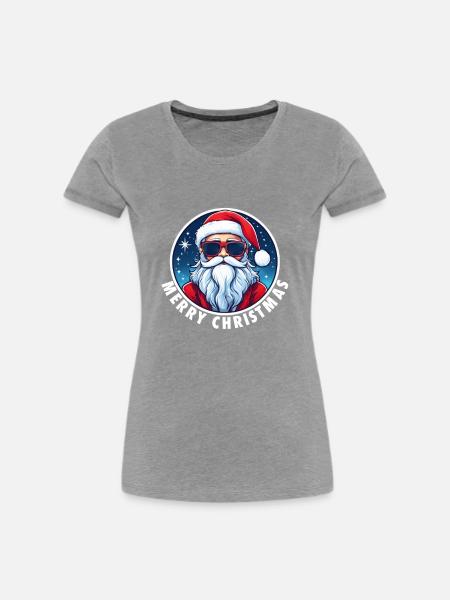 Weihnachtsmann - Frauen Premium Bio T-Shirt - Grau meliert