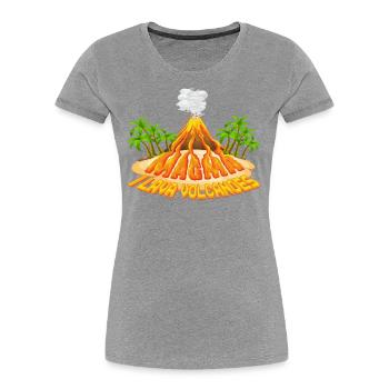 Magma Lava Liquid Schriftzug | I l Lava Volcanoes - Frauen Premium Bio T-Shirt - Grau meliert - Vorne - Mia (176cm)