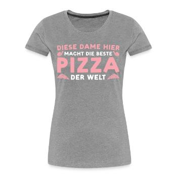 Pizza backen Beste Pizzabäckerin - Frauen Premium Bio T-Shirt - Grau meliert - Vorne - Mia (176cm)