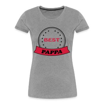 Best pappa 111 - Frauen Premium Bio T-Shirt - Grau meliert - Vorne - Mia (176cm)