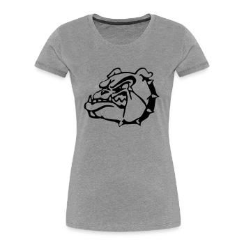 British Bulldog - Women's Premium Organic T-Shirt - heather grey - Front - Mia (176cm)