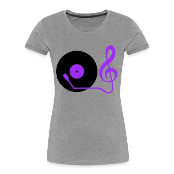 Musik Notenschlüssel Note Mischpult Party Vinyl - Frauen Premium Bio T-Shirt - Grau meliert - Vorne - Mia (176cm)