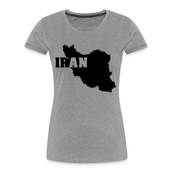 Iran (ID: 002004) - T-shirt bio Premium Femme - gris chiné - Devant - Mia (176cm)