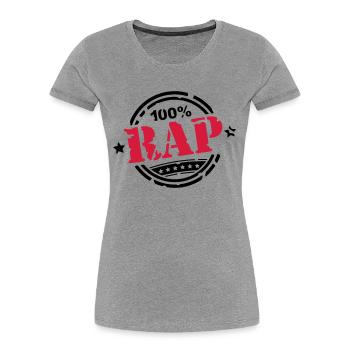 100_pro_rap_di2 - T-shirt bio Premium Femme - gris chiné - Devant - Mia (176cm)