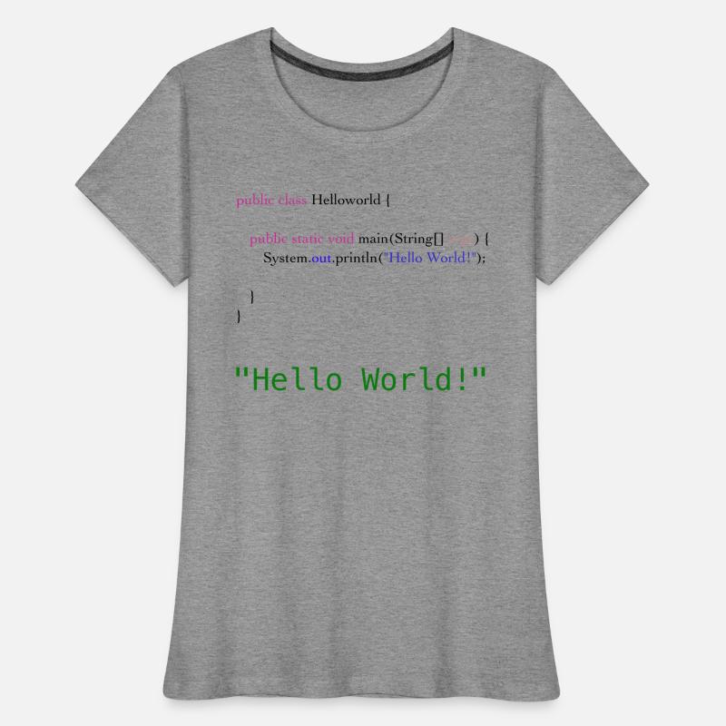 Hello World Code Frauen Premium Bio T-Shirt