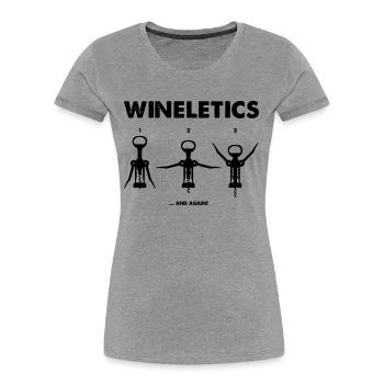 Wineletics - Wine Workout - Frauen Premium Bio T-Shirt - Grau meliert - Vorne - Mia (176cm)