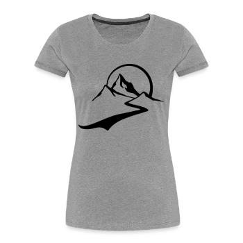 berg_tour - Frauen Premium Bio T-Shirt - Grau meliert - Vorne - Mia (176cm)