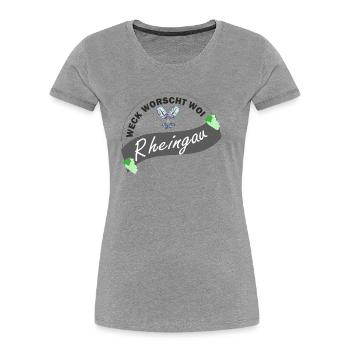 Weck Worscht & Woi 2 - Frauen Premium Bio T-Shirt - Grau meliert - Vorne - Mia (176cm)