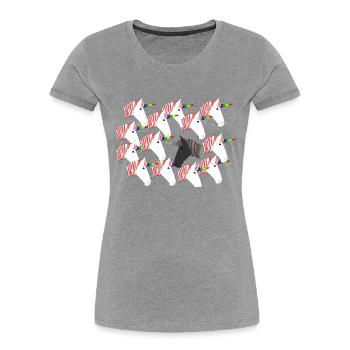 Einhornherde - Frauen Premium Bio T-Shirt - Grau meliert - Vorne - Mia (176cm)