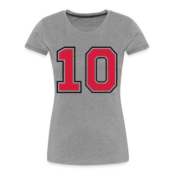 10__f2 - Frauen Premium Bio T-Shirt - Grau meliert - Vorne - Mia (176cm)