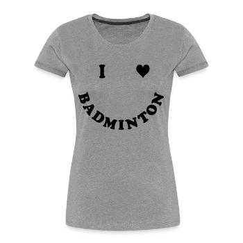 badminton - Frauen Premium Bio T-Shirt - Grau meliert - Vorne - Mia (176cm)