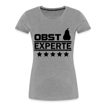 obst experte - Frauen Premium Bio T-Shirt - Grau meliert - Vorne - Mia (176cm)