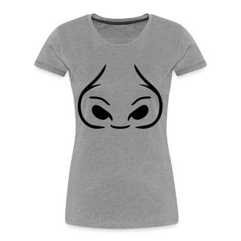 Large nostrils thick nose - Women's Premium Organic T-Shirt - heather grey - Front - Mia (176cm)