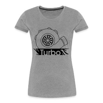Turbo - Women's Premium Organic T-Shirt - heather grey - Front - Mia (176cm)