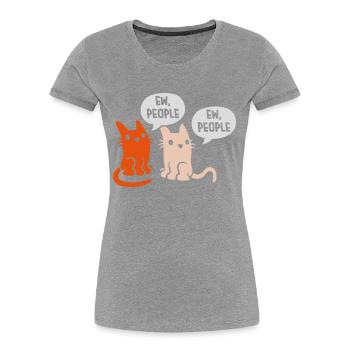 ew people Katzen Haustiere - Frauen Premium Bio T-Shirt - Grau meliert - Vorne - Mia (176cm)