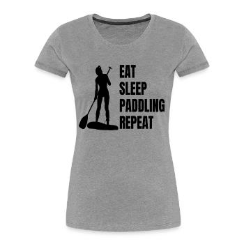 Stand-Up Paddling Stand Up Paddling Stand-Up Paddler Surfing - T-shirt bio Premium Femme - gris chiné - Devant - Mia (176cm)