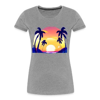 Sommer Palme Urlaub Baum Sonne Palmen Geschenk - Frauen Premium Bio T-Shirt - Grau meliert - Vorne - Mia (176cm)