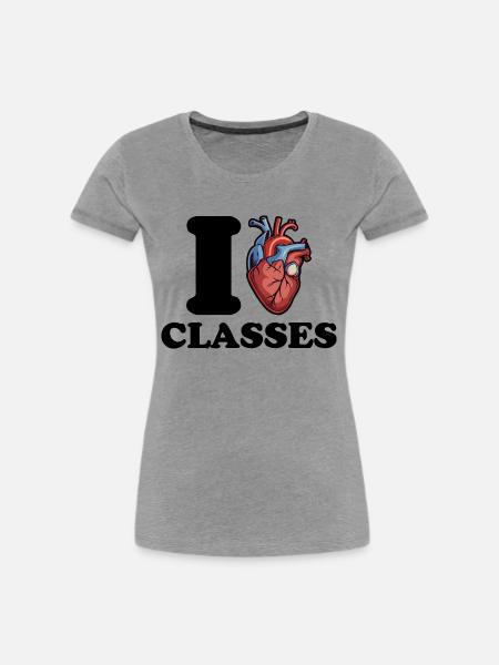 Ich liebe Kurse - Frauen Premium Bio T-Shirt - Grau meliert