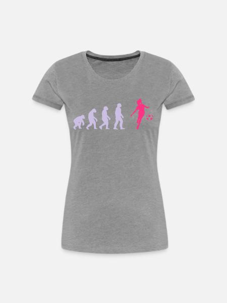 Evolution Fußballerin - Frauen Premium Bio T-Shirt - 