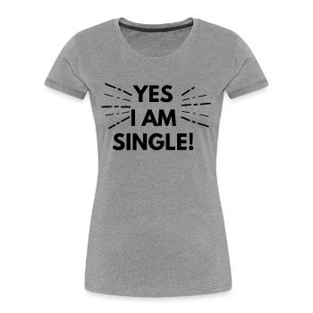 Single - Women's Premium Organic T-Shirt - heather grey - Front - Mia (176cm)