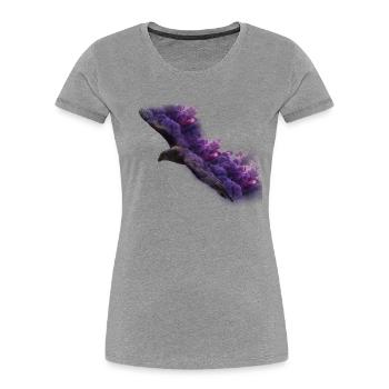 Eagle avec de la fumée - T-shirt bio Premium Femme - gris chiné - Devant - Mia (176cm)