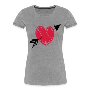 heart_shot - Women's Premium Organic T-Shirt - heather grey - Front - Mia (176cm)