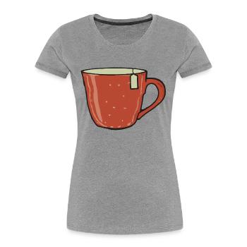 Tea Cup Tea Drinker Gift Idea - Women's Premium Organic T-Shirt - heather grey - Front - Mia (176cm)