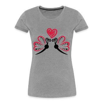 butterflys_in_love__f2 - T-shirt bio Premium Femme - gris chiné - Devant - Mia (176cm)