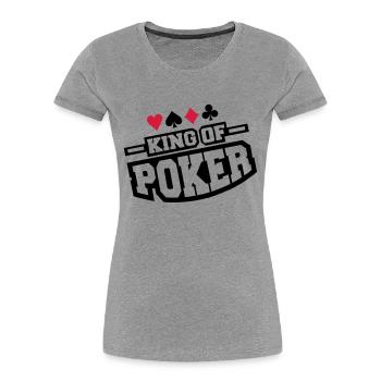 king_of_poker_design_c2 - T-shirt bio Premium Femme - gris chiné - Devant - Mia (176cm)