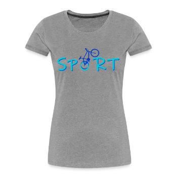 Sport - Frauen Premium Bio T-Shirt - Grau meliert - Vorne - Mia (176cm)