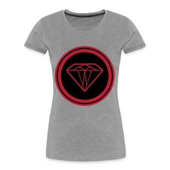 Symbole de diamant - T-shirt bio Premium Femme - gris chiné - Devant - Mia (176cm)