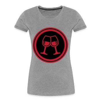 Wine glasses - Women's Premium Organic T-Shirt - heather grey - Front - Mia (176cm)