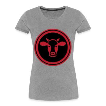 Cow Head Symbol - Women's Premium Organic T-Shirt - heather grey - Front - Mia (176cm)