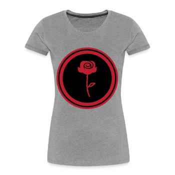 Symbole de la rose - T-shirt bio Premium Femme - gris chiné - Devant - Mia (176cm)