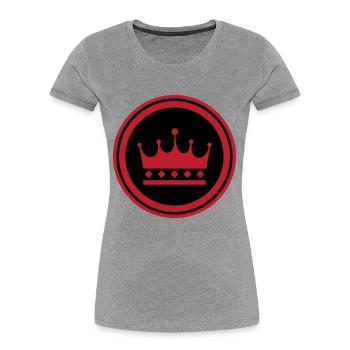 Crown Symbol - Women's Premium Organic T-Shirt - heather grey - Front - Mia (176cm)