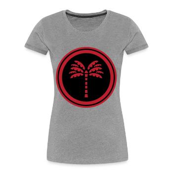 Symbole de la paume - T-shirt bio Premium Femme - gris chiné - Devant - Mia (176cm)