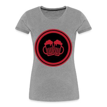 Bierglas Symbol - Frauen Premium Bio T-Shirt - Grau meliert - Vorne - Mia (176cm)