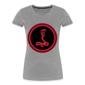 Cobra serpent - T-shirt bio Premium Femme - gris chiné - Devant - Mia (176cm)