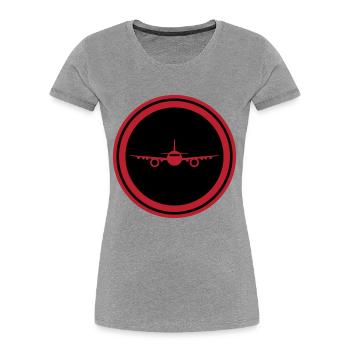 Airplane Symbol - Women's Premium Organic T-Shirt - heather grey - Front - Mia (176cm)