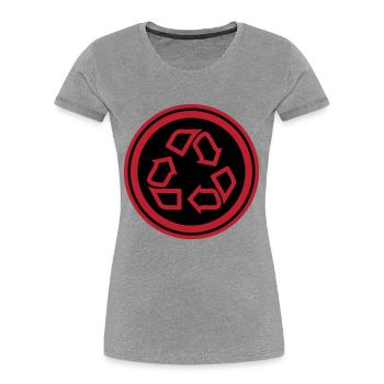 Recycling Symbol - Frauen Premium Bio T-Shirt - Grau meliert - Vorne - Mia (176cm)