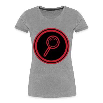 Magnifying glass icon - Women's Premium Organic T-Shirt - heather grey - Front - Mia (176cm)