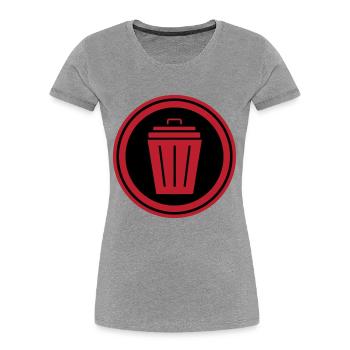 Mülltonne Symbol - Frauen Premium Bio T-Shirt - Grau meliert - Vorne - Mia (176cm)