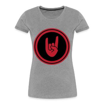 Party Hand Symbol - Women's Premium Organic T-Shirt - heather grey - Front - Mia (176cm)